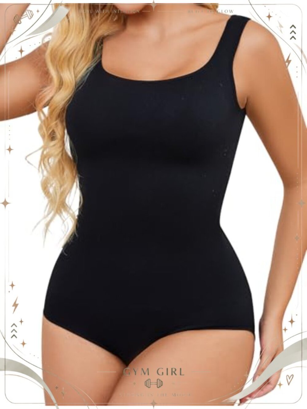 Seamless Tummy Control Shapewear Bodysuit U Neck Low Back